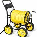 Garden Hose Reel Cart, Heavy Duty Hose Reel with Wheels, Outdoor Water Hose Reel for Backyard, Garden, or Lawn, Metal Hose Carts (250ft Hose Capacity)