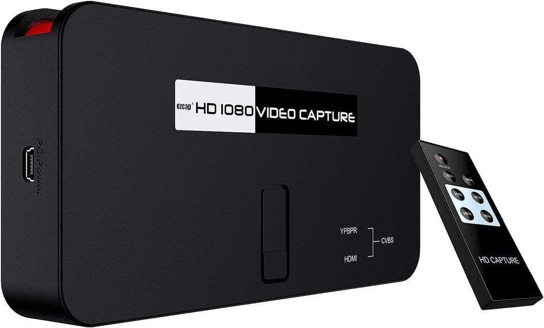 Ezcap284 Standalone Video Capture Card, All in One 1080P Capture Card via HDMI/Ypbpr/AV Input with Remote Control, Compatible with Nintendo Switch PS4 and PS3, Xbox one,N64, Blu-Ray 