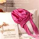YANIBEST Adjustable Satin Bonnet for Sleeping Women Double Layer Hair Wrap Reduce Friction Prevent Frizz Natural Curly Hair