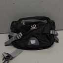 WATERFLY Fanny Pack Waist Bag: Fannie Pack 2 Water Bottle Holders Lumbar Belt Hiking Walking Running Jogging Camping Large Woman Man (Bottle Not Included) (Black)