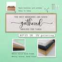 The Best Memories Are Made Gathered Around The Table Sign Wall Art Decor 40 x 15 Inch Dining Room Large Rustic Farmhouse Wood Framed Kitchen Home Wall Hanging Decoration (Wood)