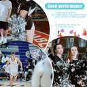 WILLBOND 12pcs Cheerleading Pom Poms Bulk Metallic Foil Cheerleader Pompoms with Baton Handle for 2026 Soccerball Basketball Cheering Squad Team Game Sports Dance Party Spirit (Silver)
