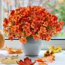 Artificial Fall Flowers Faux Mums for Outdoor Indoor Garden Home Decoration,12 Bundles Faux Silk Daisy UV Resistant Look Real No Fade for Front Door Porch Patio Yard Balcony Autumn Decor