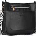 TANTOMI Vegan Leather Crossbody Bags for Women Hobo Travel Purse Multi-Pocket Trendy Handbags & Womens Crossbody Bag, Black 