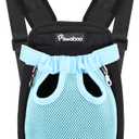 Pawaboo Pet Carrier Backpack, Adjustable Pet Front Cat Dog Carrier Backpack Travel Bag, Legs Out, Easy-Fit for Traveling Hiking Camping for Small Medium Dogs Cats Puppies, Medium, Blue