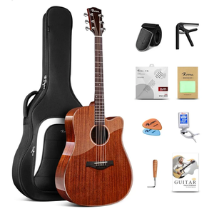 Rosen G31 Dreadnought Acoustic Guitar Soild Mahogany Top 41 Inch Guitarra Full Size Cutaway with Gloss Finish Bundle Starter Kit with Gig Bag, Strings, Strap, and Picks Rosen G31 Dreadnought Acoustic Guitar Soild Mahogany Top 41 Inch Guitarra Full Size Cutaway with Gloss Finish Bundle Starter Kit with Gig Bag, Strings, Strap, and Picks