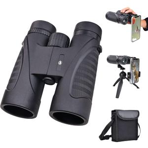 Elevon 12x42 HD Binoculars for Adults  High Powered Lightweight Pocket Binoculars with Phone Adapter Tripod Adapter and Storage Bag  nan  Black