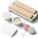 LJRSWDA Cake Pop Cutter and Pusher Kit with Non-3D Printed 1.75 Round Cake Pop Mold, High-Capacity Dual-Cavity Cake Pop Tray, Set with 100 Pcs Cake Pop Sticks, Dishwasher Friendly | white