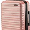 Amazon Basics 21" Hardside Carry-On Luggage with Multi-directional Wheels, Expandable for Up to 25% More Space, Scratch-Resistant Surface, Rose Gold