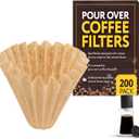 IMPRESA Stagg XF Pour Over Coffee Filter - Brown, 200-Pack & Disposable Pour Over Filters - Flat Bottom Papers for Coffee Maker - Compatible with Fellow Stagg XF