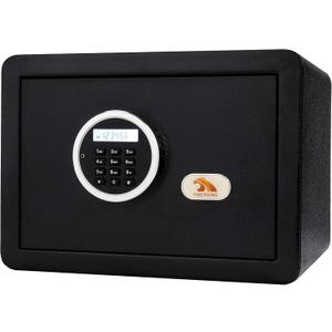 TIGERKING Digital Security Safe Box with LED Light, Small Safe box for Money with Removable Shelf, Lockbox Money Jewellery Important Document Medicines(1.2 Cubic Feet)