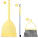 Nicunom Set of 4 Mini Broom with Dustpan for Kids, Children Broom and Dustpan Set Cleaning Set Boys Girls Little Housekeeping Helper Set for Kitchen Bathroom Pet