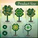 5 Pcs St. Patrick's Day Table Decorations Shamrock Wooden Sign Shamrock Centerpieces for Tables Irish Tiered Tray Decor Double Sided Printing St Patricks Day Decoration for Home Office Kitchen