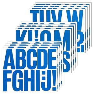 144 Pieces Self-Adhesive 3 Inch Letter Stickers, Vinyl Alphabet Sticker for Mailbox, Signs, Bulletin Boards - 12 Sheets Blue