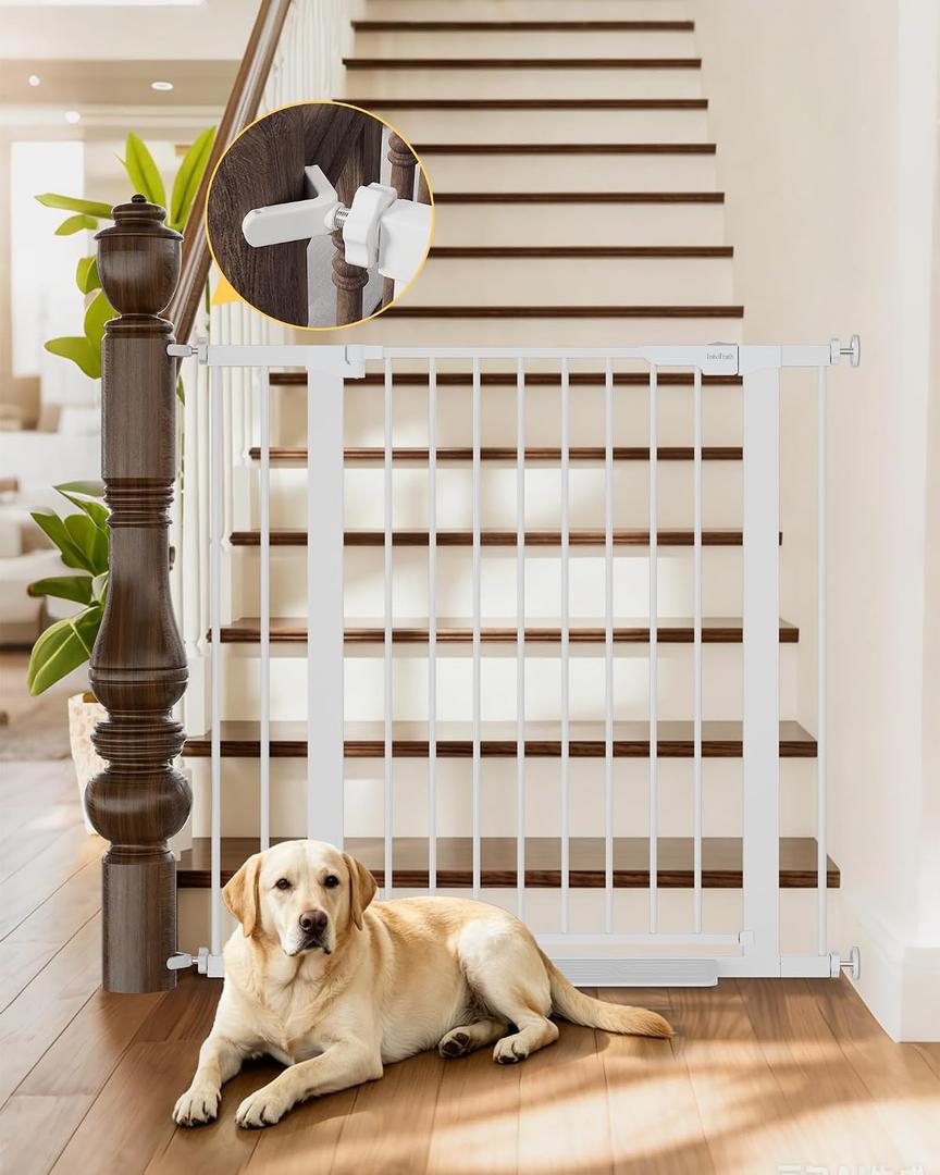 InnoTruth 29.6-39.1 in Wide x 35.5 in High Extra Tall Baby Gate, White