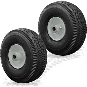 BigHead 105-3471 Front Wheel & Tire Assembly for Lawn Mowers | Compatible with Toro TimeCutter/Exmark Quest Z-Turn Riding Mower 4.10x3.50-4 Tire, 3/4" ID, 4-1/4" Hub Length with Grease Zerk (2 Pack)