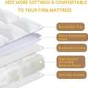 WhatsBedding 3 Inch Memory Foam Mattress Topper Queen Size Plus Thicked Down Alternative-Lined, 1700GSM Fluffy Shredded Memory Foam Filled Pillow Top, 4 Anchor Elastic Bands, Anti-Slip Bottom, 60x80in (White (Multi Layer Filling))