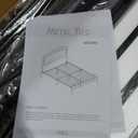 GarveeHome Queen Size Metal Bed Frame for Bedroom, Heavy Duty Metal Platform Frame with Wooden Headboard & Under-Bed Storage, No Box Spring Needed, Noise Free, Easy Assembly