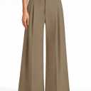 PRETTYGARDEN Womens Spring Wide Leg Palazzo Pants 2026 Trendy Loose Button High Waist Pleated Work Business Casual Trousers (Medium, Khaki)