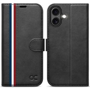 OCASE Compatible with iPhone 16 Plus Wallet Case, PU Leather Flip Folio Case with Card Holders RFID Blocking Kickstand [Shockproof TPU Inner Shell] Phone Cover 6.7 Inch 2024, Spliced Gray