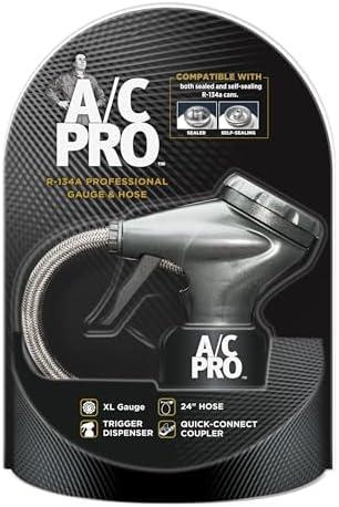 InterDynamics Car Air Conditiioner Gauge and Hose by InterDynamics, A/C Pro Air Conditioner Recharge Gauge and Dispenser for Cars, Trucks, 24 In Hose