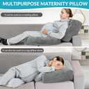Pregnancy Pillows for Sleeping, 45.3 Inch Pregnancy Massage Pillow Full Body Pillow with Removable Cover - Support for Back, Legs, Belly, HIPS for Pregnant Women (Dark Grey)