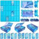 Vakoo Domino Molds for Epoxy Resin, Thickened Silicone Molds for Resin Casting, with Large Capacity Box Mold - Blue 6 PIECE