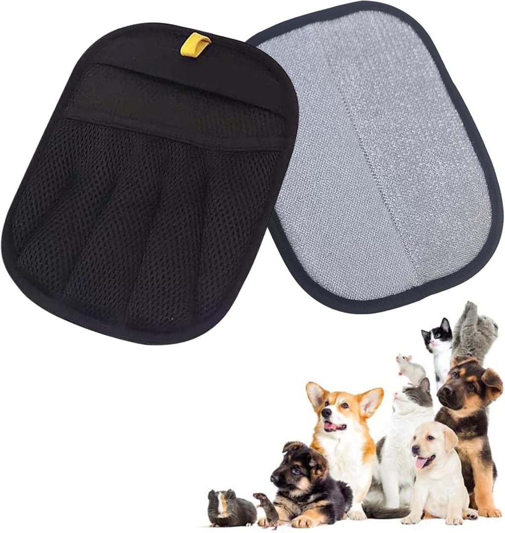 Upgraded Electrostatic Pet Hair Removal Glove for Cats & Dogs - Thickened Reusable & Washable Magic Brush, Pet Hair Remover Glove Tool for Clothes, Couch, Carpet, Furniture & Car Seat (Black-1pc)