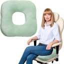 Stuffed Donut Pillow Seat Cushion | For Tailbone and Coccyx Pain, Hemorrhoids, Bed Sores, Pregnancy, Prostate, Surgery Recovery, Sitting Pressure Relief, for Home, Office and Car (Moss Green)
