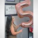 Rose Gold 5 Balloon, Number Balloons 40 Inch, 5th Birthday Balloon Decorations, Rose Gold Party Supplies, 5 Number Balloons, Number 5 Balloon