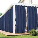 Outdoor Curtains for Patio Waterproof 6 Panels - Windproof, Privacy, Weatherproof Outside Drapes for Gazebo Pergola Porch, Grommet Top and Tab Bottom, 54x84 Inch, Navy