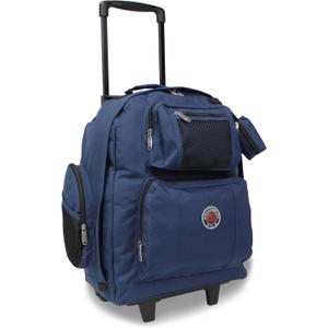 World Traveler Transworld 22-Inch Carry-On Rolling Backpack, Navy