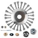 Allyplay 8 Inch Steel Wire Rotary Brush Cutter Trimmer Head, Universal Replacement Weed Blade Cutter for String Trimmers, Gardening Lawnmower, Moss & Rust Removal, Compatible with Stihl, Husqvarna