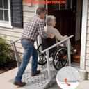 VEVOR Wheelchair Ramp with Handrails, 44.9 x 33.5 in, Heavy Duty Handicap Ramp, 440 lbs Capacity, Non-Slip Portable Threshold Ramps for Home Steps, Stairs, Doorways, Curbs, Walkers, Scooters