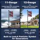 25FT Heavy Duty Flag Pole with Solar Light for Outside House, Thickened 12-Gauge 50 KSI / 100 HBW High-Strength Aluminum, 128-LED Light & an Embroidered Flag, In Ground Flag Pole for Residential Use