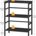 HOOBRO 3 Tier Bookshelf, Industrial Bookcase, Record Storage Rack with Side Fence, Wood Storage Shelf with Metal Frame, Rustic Open Display Shelf for Living Room, Bedroom, Black BB86CJ01G1