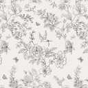 Froluya Black and Cream White Floral Wallpaper Peel and Stick Wallpaper 17.7in×196.8in Vintage Floral Contact Paper Flowers Birds Removable Self Adhesive Decorative Wall Paper for Bathroom Cabinets