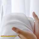 White Pinch Pleated Track Curtains 52x120 Inches Long for Living Room Bedroom Extra Long Faux Linen Semi Sheer Light Filtering with Hooks Traverse Rods 1 Panel