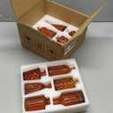 12Pcs Glass Bud Vase Set, Small Dark Brown Flower Vase for Centerpieces, Bud Vases in Bulk, Mini Vintage Vase for Rustic Wedding Decorations Amber