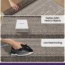 DEXI Dirt Trapper Door Mat, 31x48 Washable Doormat, Dirt Resistant and Absorbent, Easy Clean Low-Profile Floor Rugs for Entryway, Front Door, and Inside Entrance, Striped Brown