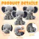 6 Pcs Elephant Stuffed Animals 6 Inch Big Ear Stuffed Elephant Animal Plush Toy Gift for Baby Shower Boys Girls Nursery Bed Decoration Birthday Party Supplies(Gray, Dark Gray)