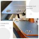2 x 4pcs Single Stainless Steel Cup Holder, Silver Drop-in Anti-Spill Storage Solution or Replacement Item (8.00X8.00X5.60CM)