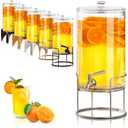 2.2 Gallon Glass Beverage Dispenser With Stand | Glass Water Dispenser With Stand | Leakproof Spigot | Ideal for Hot and Ice Cold Drinks | Perfect for Breakfast, Parties, Weddings