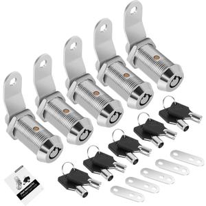 5-Pack RV Storage Locks with Keys, 1-1/8' Keyed Alike Locks for Camper Cabinet Door & Toolbox