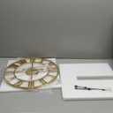 Large Modern Metal Wall Clocks Rustic Round Silent Non Ticking Battery Operated Roman Numerals Clock for Living Room/Bedroom/Kitchen Wall Decor-(Gold, 40cm) (16 Inch)