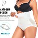 Werena Tummy Control Shapewear Panties for Women High Waist Cincher Shaping Underwear Body Shaper Panty Girdle (White, XL)