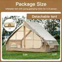Inflatable Tent, 2-6 Person Glamping Camping Tent, 300D Oxford Waterproof UV Protection Windproof 60s Setup, Large Outdoor Sun Shelter with Air Pump & Storage Bag for Picnicking, Beach, Park, Festival