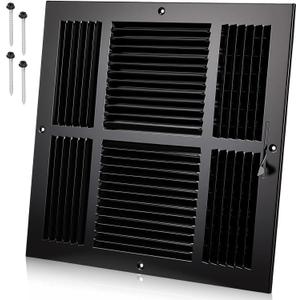 Pelopy 1 Pack Duct Opening Vent Covers for Ceiling, 14 * 14inch, Black