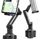 Cup Holder Tablet Mount, Tablet Holder for Car Secure 360-Degree Adjustable Phone Holder for Truck, Fits for 5.9"-11.4" iPad & Phone, Car Accessories