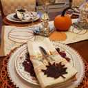 Ms Lovely Cross-stitch Pattern Glass Charger 12.6 Inch Dinner Plate With Beaded Rim - Set of 4 - Rose Gold Color